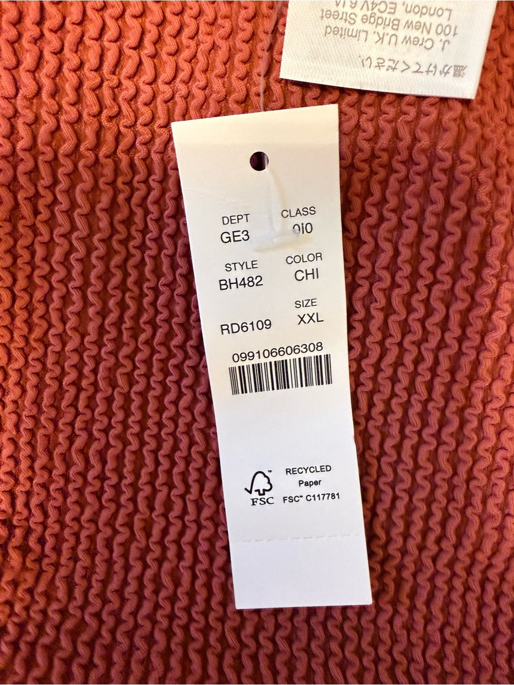 NWT JCREW Rust Red Textured Bikini Set - Picture 4 of 7